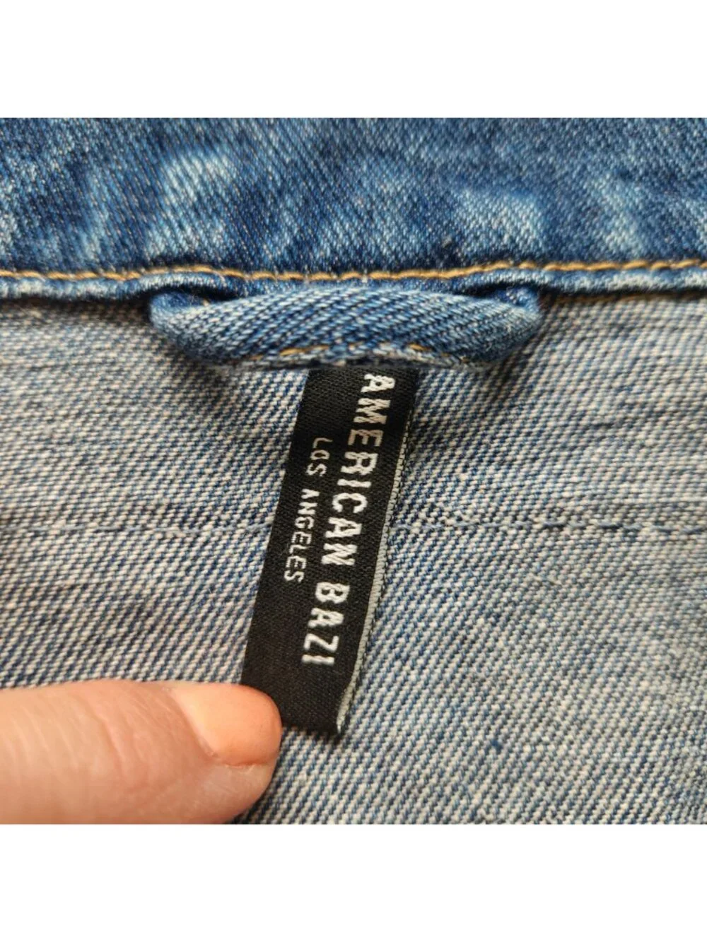 Distressed Denim Jacket Paris New York London Milano Oversized Glam Supermodel - Picture 11 of 13